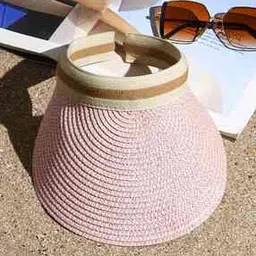 Straw Sun Visor Hat-image-56