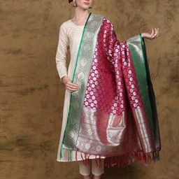Women Floral Dupatta with Contrast Border-picture-49