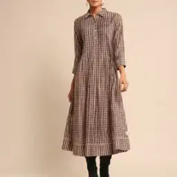 Checked Shirt Dress-image-86