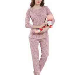 Round-Neck Maternity Top with Pyjamas-image-39