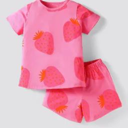 Girls Cotton T-Shirt Shorts Set-37