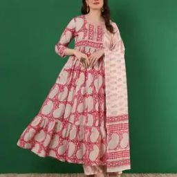 Women Paisley Print Flared Kurta Set-image-46