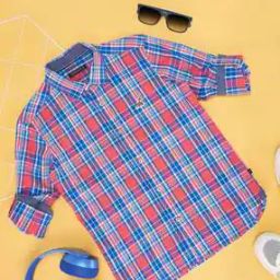 Boy Regular Fit Checked Spread-Collar Shirt-image-3