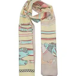 Women Printed Scarf with Rolled Hem-image-6