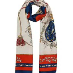 Women Printed Scarf with Contrast Border-image-76