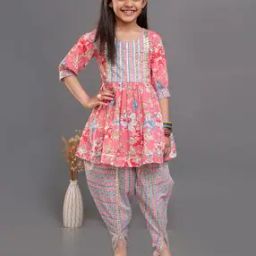 Girls Floral Print 2-Piece Kurta Set-image-19
