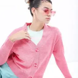 Heathered Button-Front Cardigan-image-44
