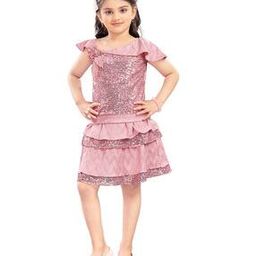 Girls Embellished Skirt & Top Set-image-71