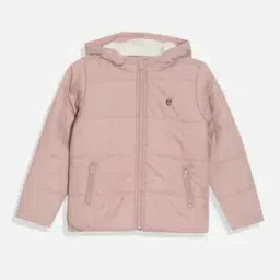 Girls Zip Front Hooded Jacket-image-3