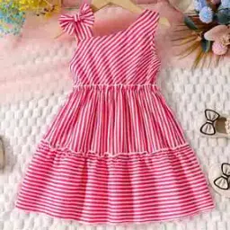 Girls Striped Fit & Flare Dress-picture-15