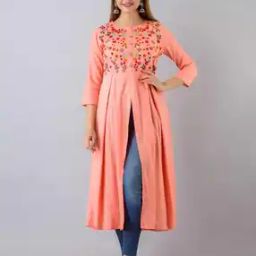 Embroidered Flared Kurta-image-12