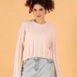 Women Crew-Neck Pullover Sweater-image-2