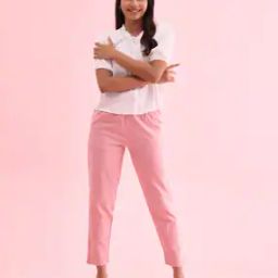Women Flat-Front Relaxed Fit Pants-image-19