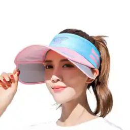 Retractable Wide Brim Open Top Sun Visor Hat-image-45