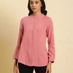 Women Crinkled Regular Fit Blousons Shirt-image-22