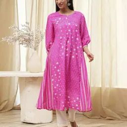 Women Geometric Print Flared Kurta-image-61