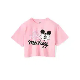 Mickey Mouse Print Round-Neck T-Shirt-picture-12