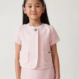 Girls Embellished Jacket with Patch Pockets-image-18