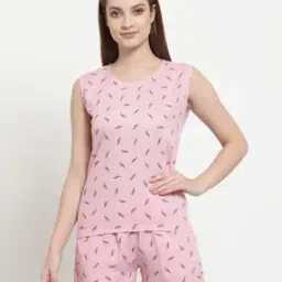 Printed Crew-Neck Top & Shorts Set-27