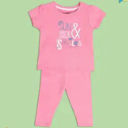 Girls Graphic Print Cotton Top & Pants Set-picture-27