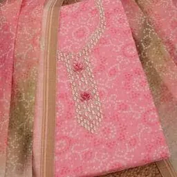 Women Linen Bandhani Unstitched Dress Material-image-15