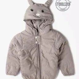 Boys Padded Hood Jacket with Teddy Print-image-45