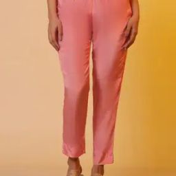 Women Mid-Rise Relaxed Fit Trousers with Elasticated Waist-image-33