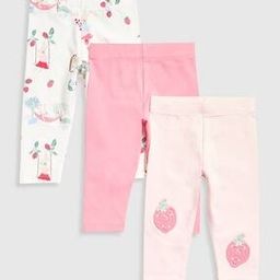 Girls Pack of 3 Printed Cotton Leggings-image-80