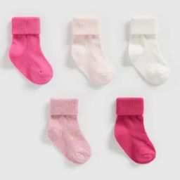 Girls Pack of 5 Turn-Over-Top Socks-image-26