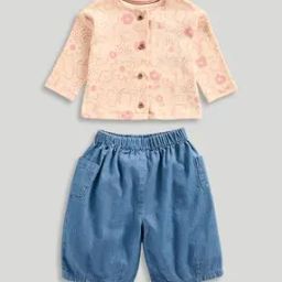 Girls Printed Cotton Top & Trousers Set-image-40