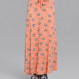 Micro Print Flared Skirt-picture-46