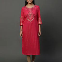 Women Embroidered No Darts Straight Kurta-image-38