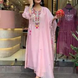 Women Embellished Straight Kurta Set-image-22