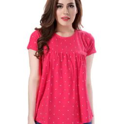 Heart Print Round-Neck Top-image-36