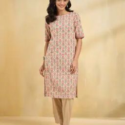 Women Cotton Hand Block Printed Slim Fit Kurta-picture-22