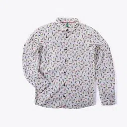 united colors of benetton Printed Shirt with Spread Collar-picture-9