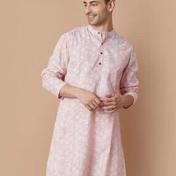 Mandarin Collar Kurta with Full Sleeves-image-44