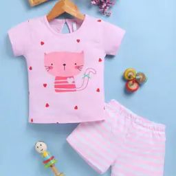 Girls Graphic Shorts With Top-image-97