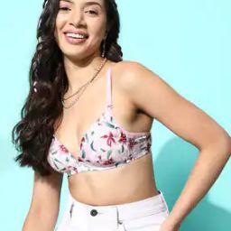 Floral Print Lightly-Padded T-Shirt Bra-picture-33
