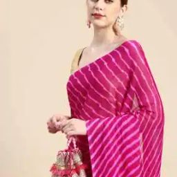Women Striped Saree with Tassels-image-57