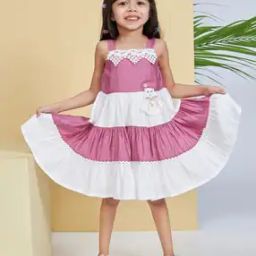 Girls Colourblock Fit & Flare Dress-picture-23