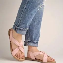 shoetopia Criss-Cross Strap Flat Sandals with Sling-Back Strap-picture-4
