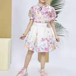 Girls Floral Print Skirt & Top Set-image-58