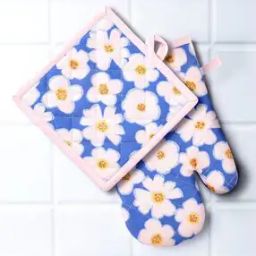 Anko cotton floral oven gloves-52