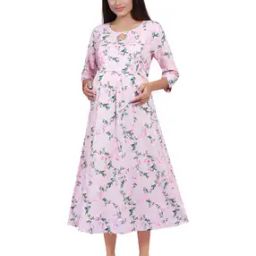 Floral Printed A-line Dress-image-66
