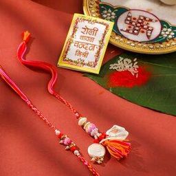  Set of 2 Artificial Stones and Beads Rakhi Set-image-75