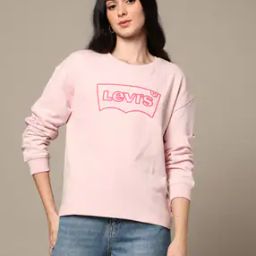 Women Brand Print Regular Fit Crew-Neck Sweatshirt-image-4