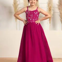 Girls Embellished Fit and Flare Dress-image-47