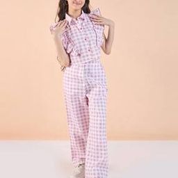 Girl Checked Top & Pants Set-image-37