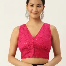 Floral Embroidered Open-Front Blouse-picture-1
